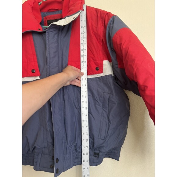 Vtg 80s Inside Edge‎ Red Grey Snow Ski Colorblock Down Jacket Coat Men’s XL - Picture 11 of 11